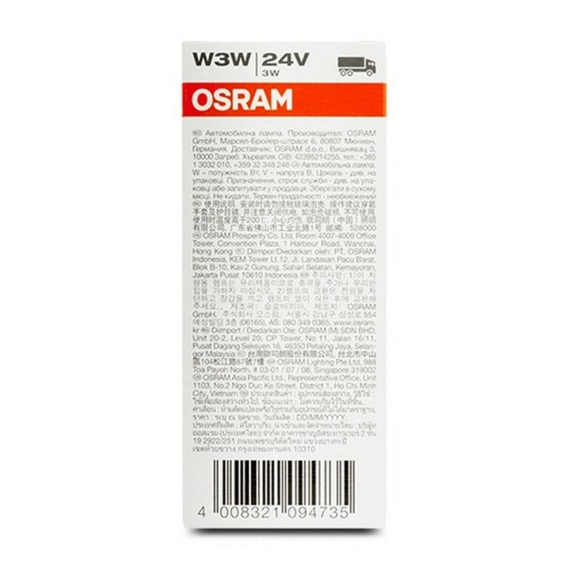 Pære til køretøj Osram W3W 24V 3W (10 pcs)