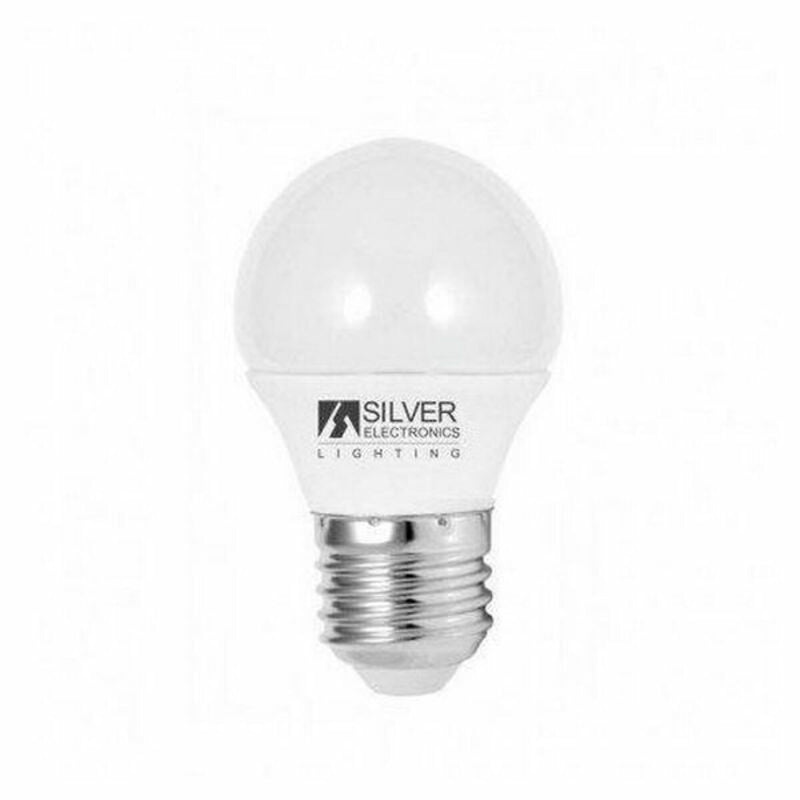 Sfærisk LED pære Silver Electronics ECO E27 5W Hvidt lys