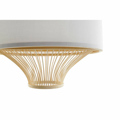 Loftslampe DKD Home Decor Hvid Polyester Bambus (40 x 40 x 52 cm)