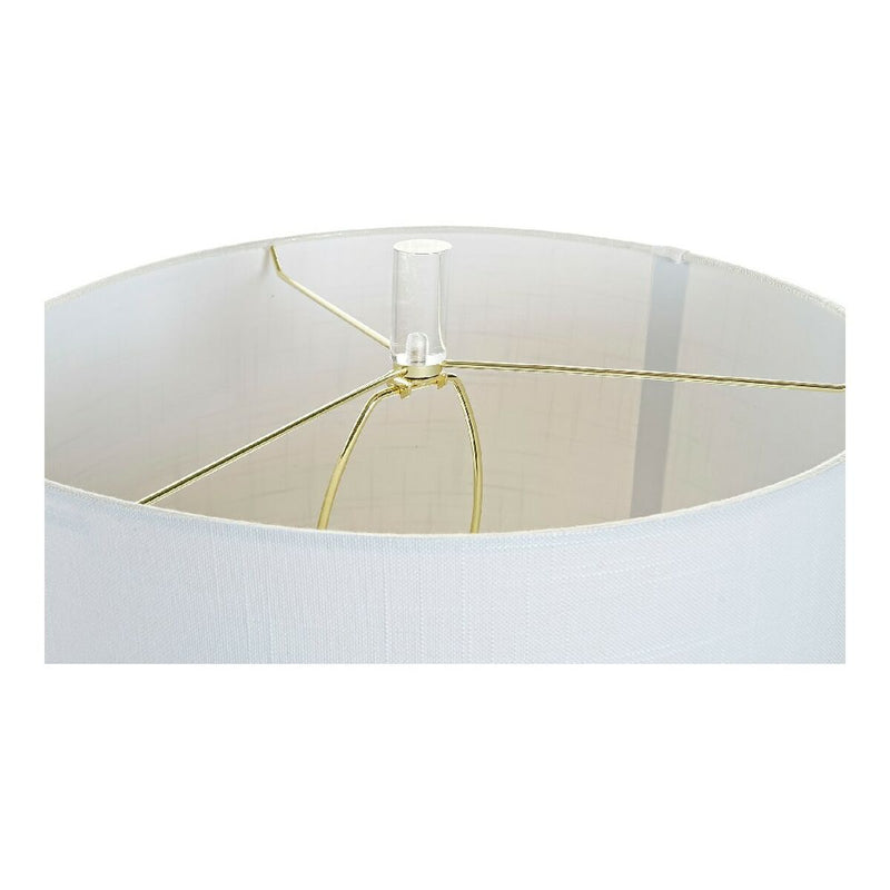 Bordlampe DKD Home Decor Hvid Polyester Metal Krystal 220 V Gylden 60 W (41 x 41 x 72 cm)