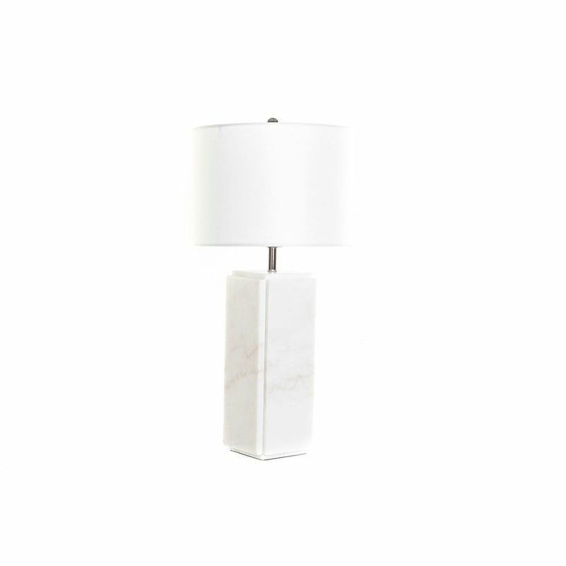 Bordlampe DKD Home Decor Hvid Polyester Metal Marmor 220 V 50 W (33 x 33 x 65 cm)