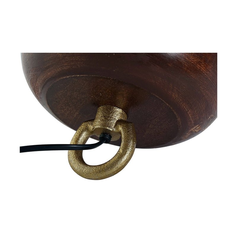 Bordlampe DKD Home Decor Gylden Metal Brun 220 V 50 W (21 x 21 x 21 cm)