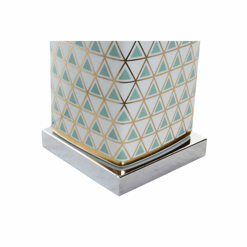 Bordlampe DKD Home Decor Mosaik Porcelæn Gylden Polyester Mint 220 V 60 W (35 x 35 x 57 cm)