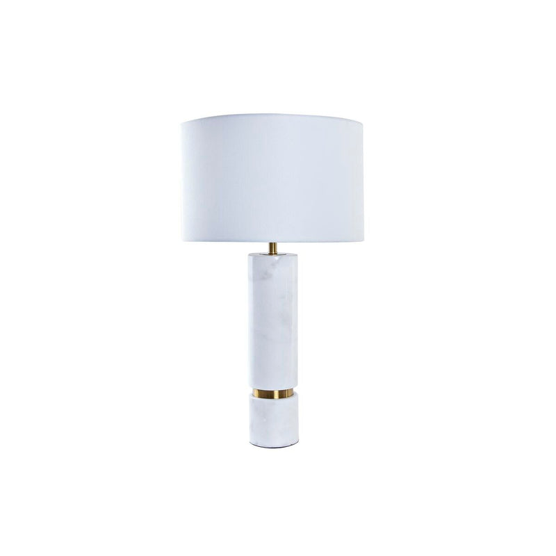 Bordlampe DKD Home Decor Hvid Gylden Metal Marmor 50 W 220 V 41 x 41 x 76 cm