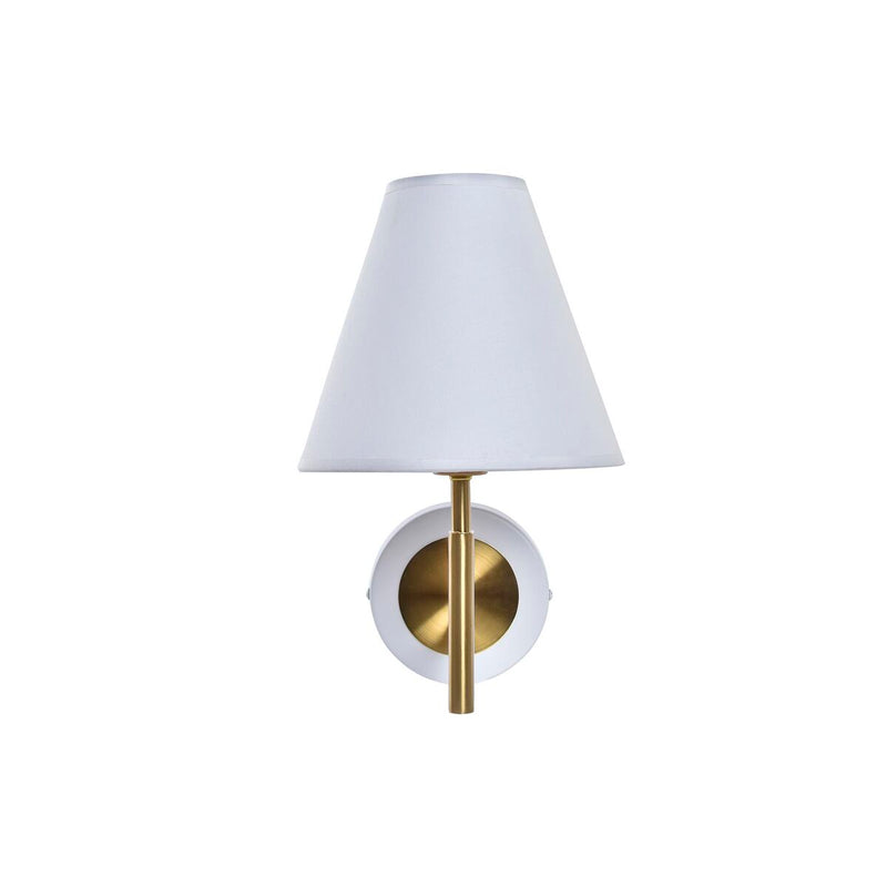 Væglampe DKD Home Decor 25W Gylden Metal Polyester Hvid 220 V (19 x 25 x 30 cm)