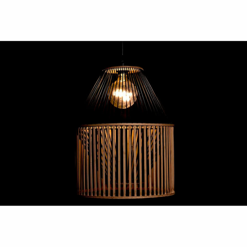 Loftslampe DKD Home Decor Brun Sort Træ Bambus 50 W 43 x 43 x 53 cm
