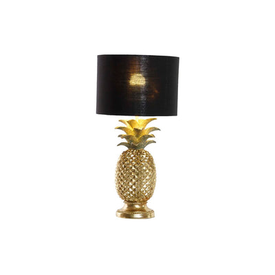 Bordlampe DKD Home Decor Ananas Sort Gylden Polyester Harpiks 50 W (24 x 24 x 47 cm)