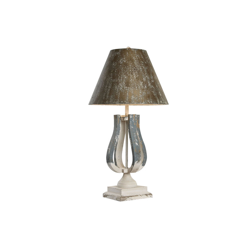 Bordlampe DKD Home Decor 44,5 x 44,5 x 83,5 cm Gran Blå Gylden Metal Hvid 220 V 50 W