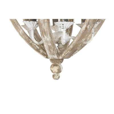 Loftslampe DKD Home Decor 47 x 42,5 x 66 cm 46 x 46 x 68 cm Ældet overflade Gran Metal Hvid Lys brun 220 V 40 W Neoklassisk