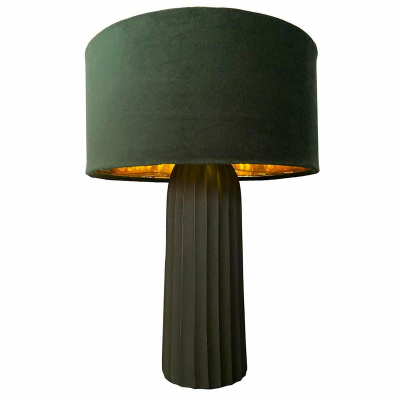 Bordlampe DKD Home Decor Fløjl Aluminium Grøn (26 x 26 x 37 cm)