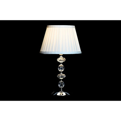 Bordlampe Home ESPRIT Hvid Beige Metal Krystal 25 x 25 x 42 cm (2 enheder)