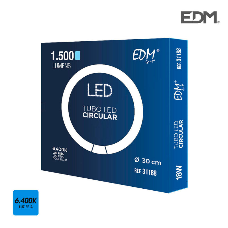 LED Tube EDM Cirkulær G10Q F 18 W 2100 Lm Ø 30 cm (6400 K)