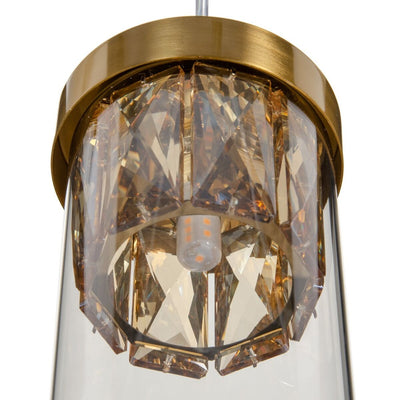 Loftslampe Krystal Gylden Metal 11 x 11 x 45 cm