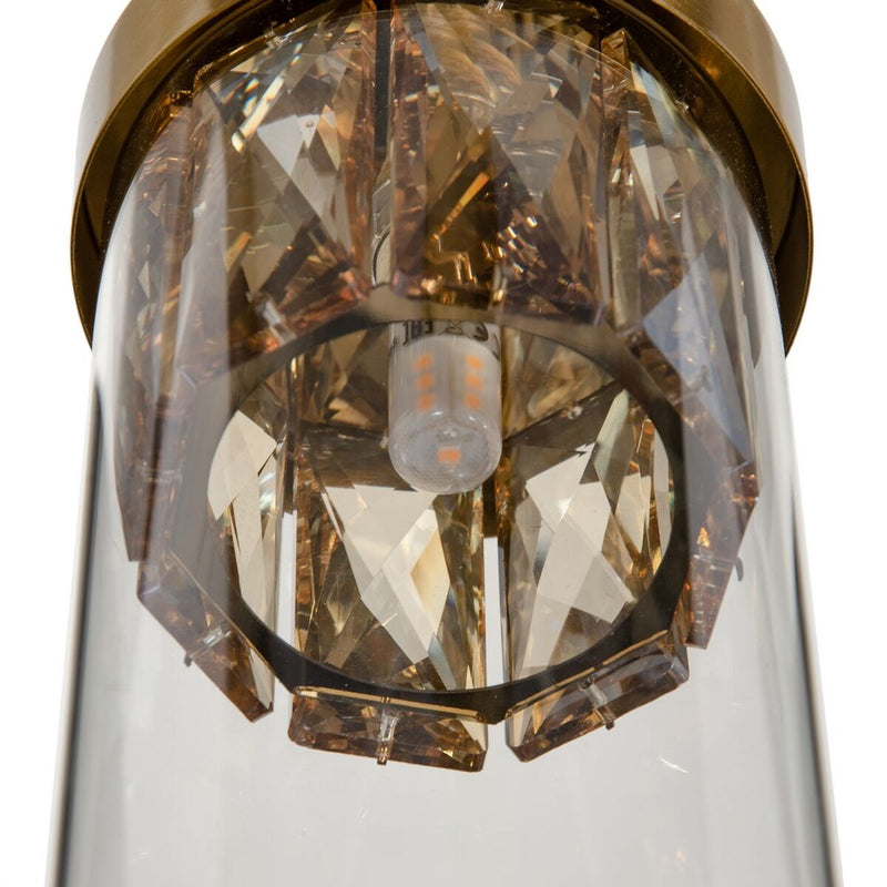 Loftslampe Krystal Gylden Metal 27 cm 31 x 31 x 45 cm