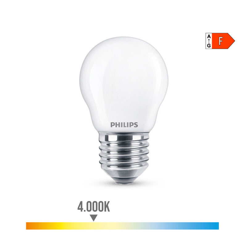 LED-lampe Philips Hvid F 40 W 4,3 W E27 470 lm 4,5 x 7,8 cm (4000 K)