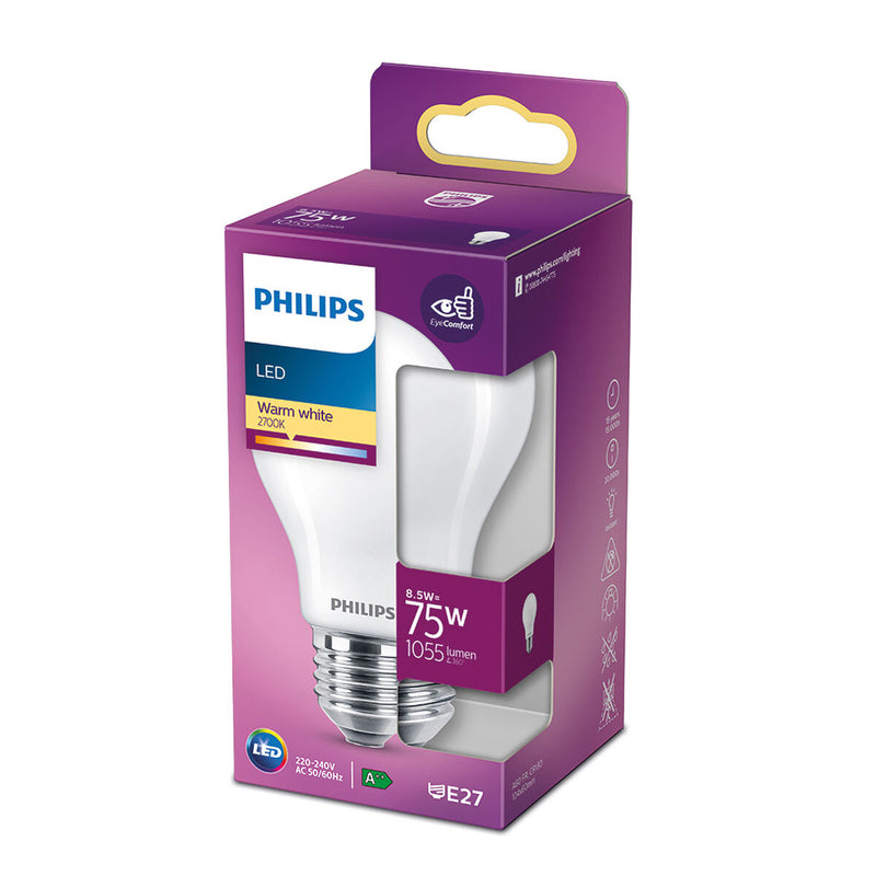 LED-lampe Philips ø 6,6 x 10,4 cm E 8,5 W E27 1055 lm Ø 6 x 10,4 cm (2700 K)