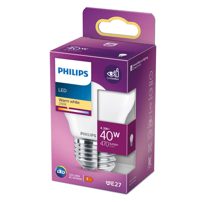 LED-lampe Philips F 40 W 4,3 W E27 470 lm 4,5 x 8,2 cm (2700 K)