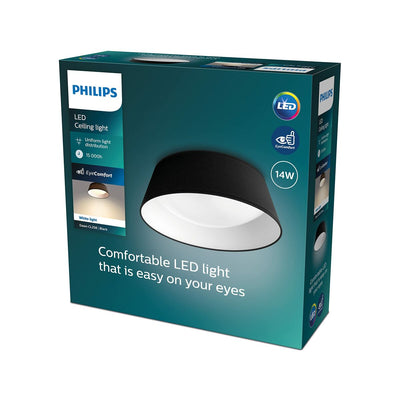 Loftslampe Philips Plafón 14W Sort Metal/Plastik (34 x 12 x 34 cm) (3000 K)