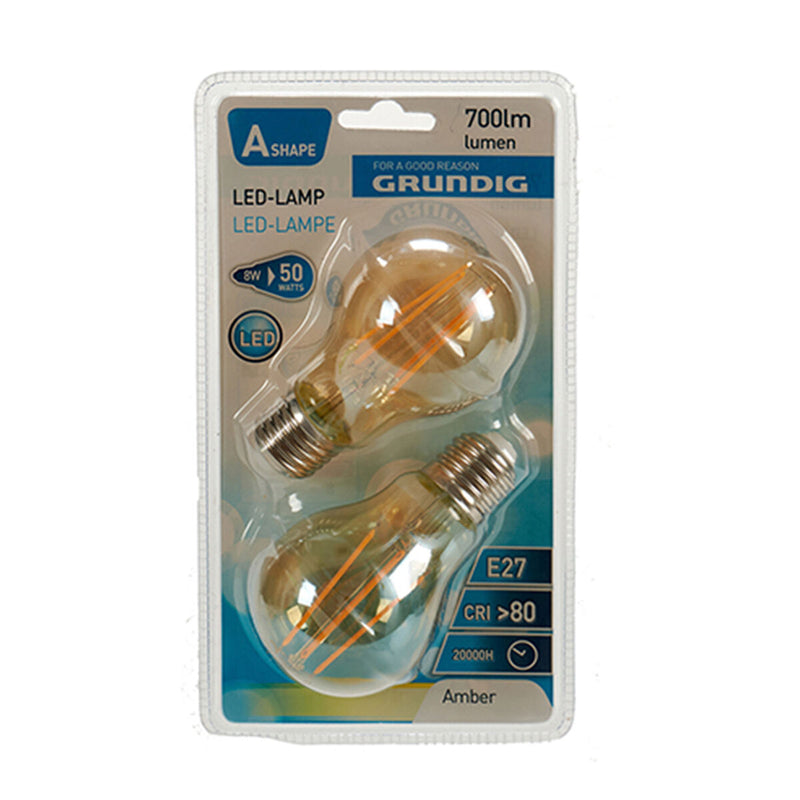 LED-lampe Grundig 8 W 2300 K E27 Rav 700 lm (10 enheder) (6 x 10 x 6 cm)